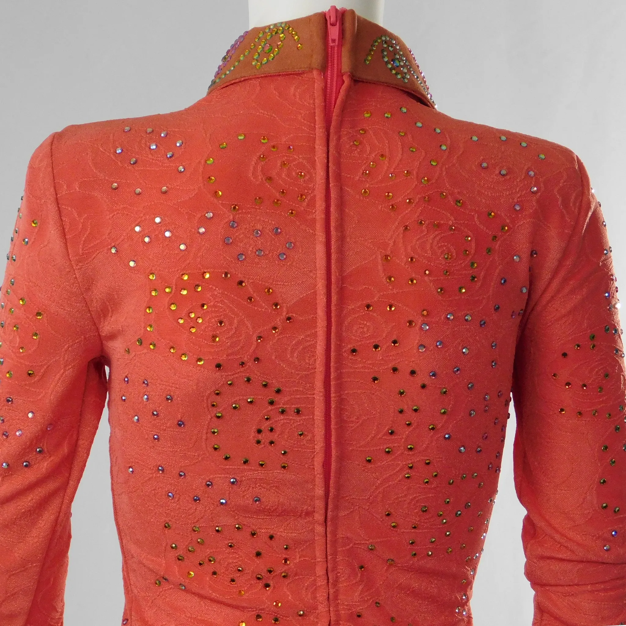 Ladies Western Collection Custom Salmon Rose Print Horsemanship Show Shirt