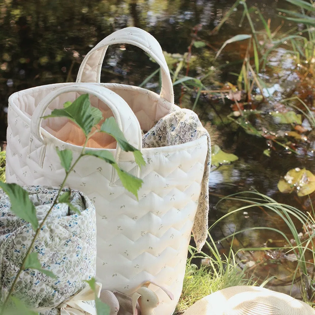 Large Quilted Reversible Storage Basket (Nettle Scatter)