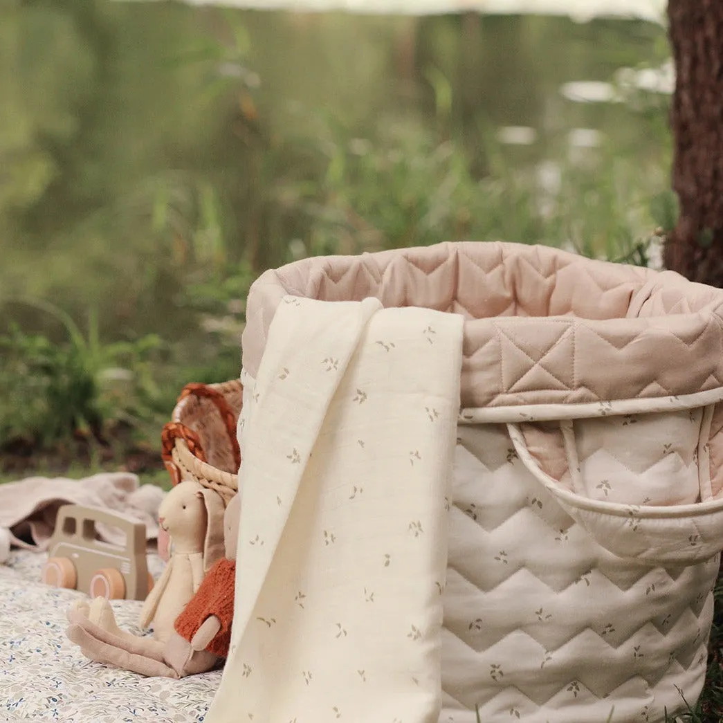 Large Quilted Reversible Storage Basket (Nettle Scatter)