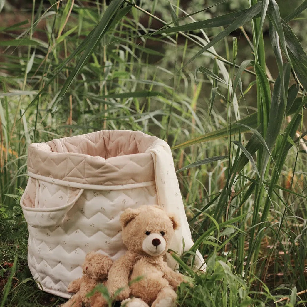 Large Quilted Reversible Storage Basket (Nettle Scatter)