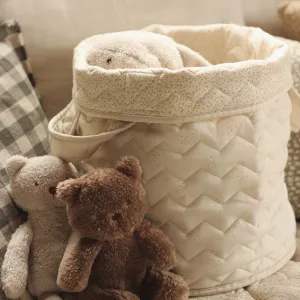 Large Quilted Reversible Storage Basket (Wild Chamomile)