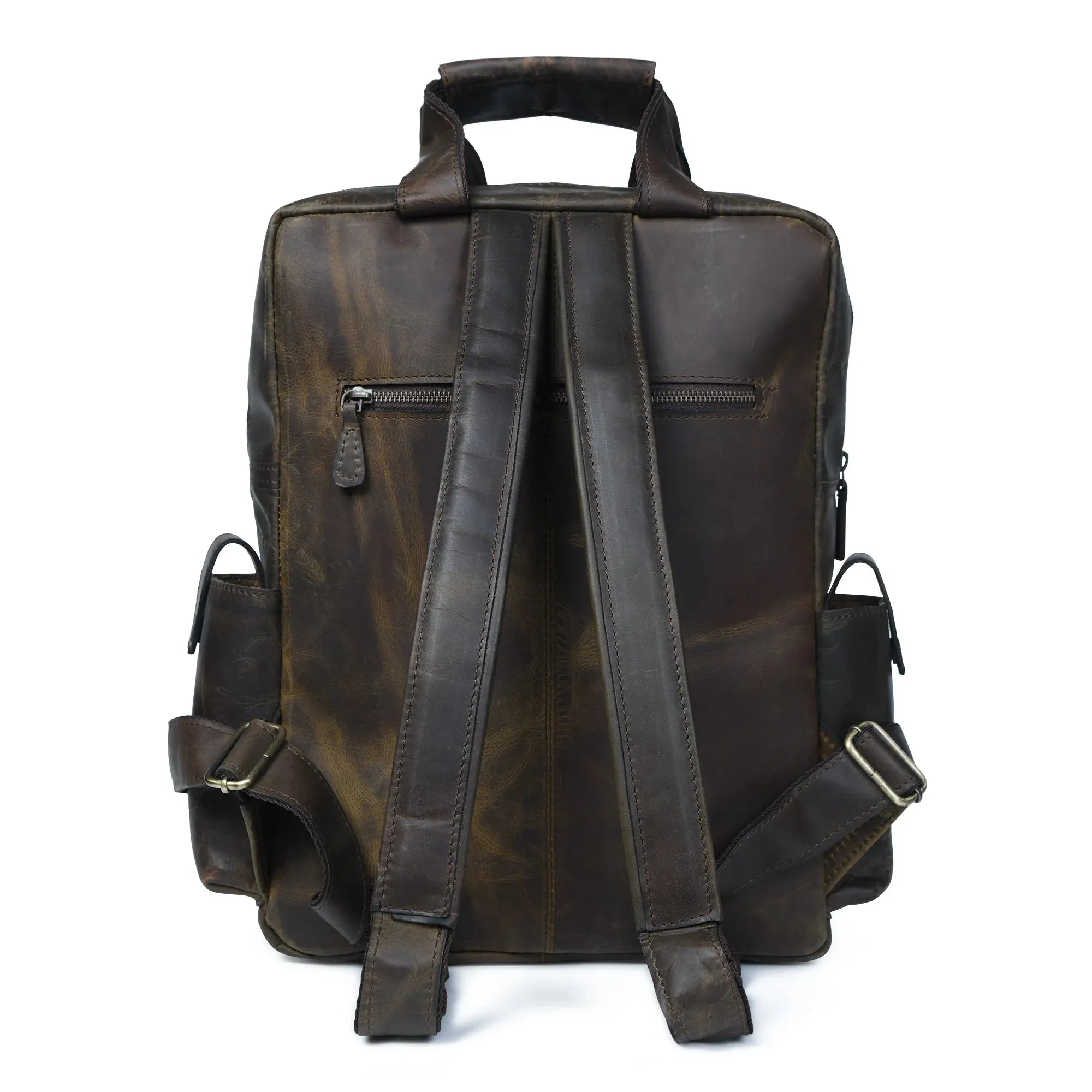 Leather Backpack for Men 7-Pocket Backpacks for Adults Traveling & Hiking 1 Peice