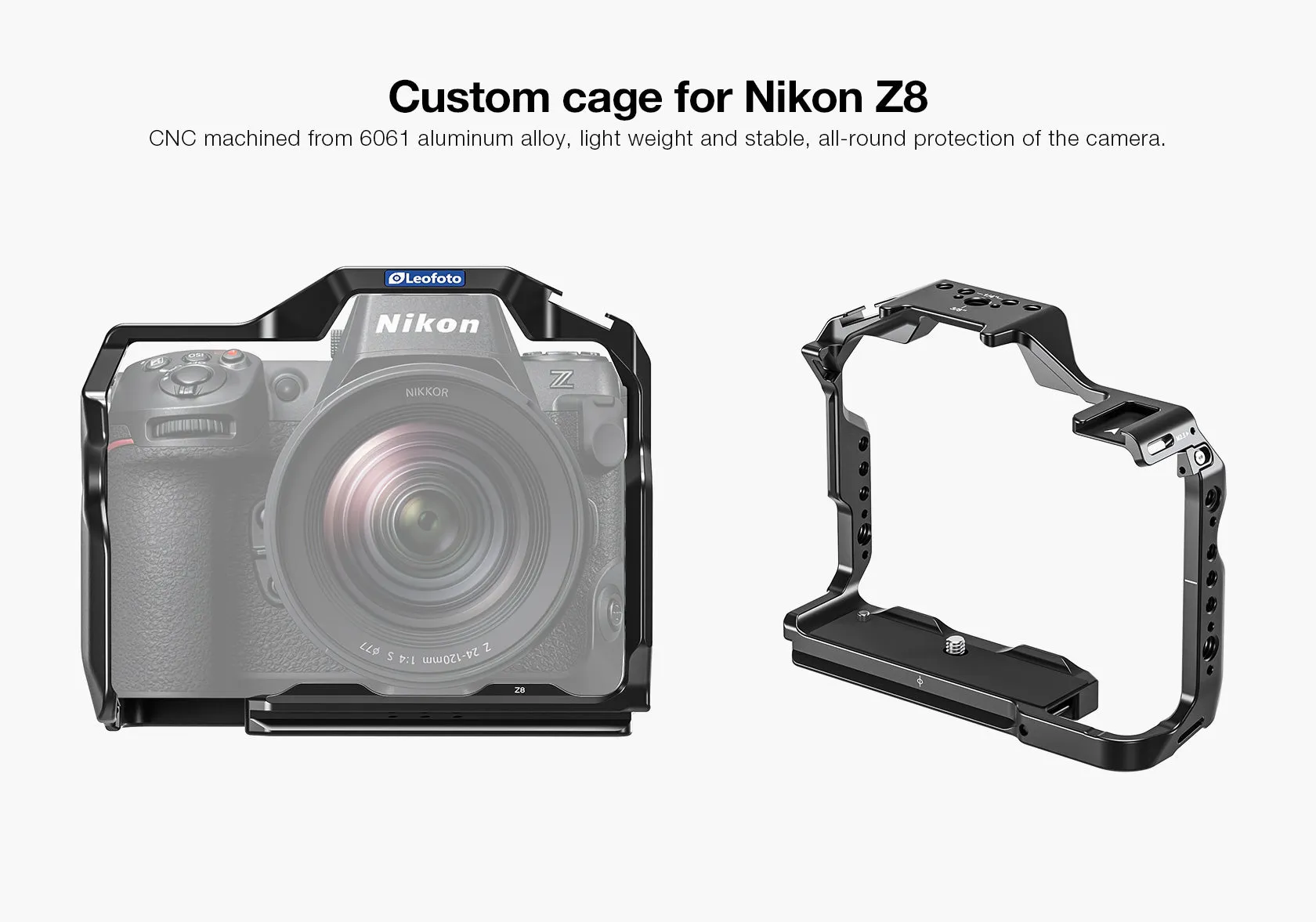 Leofoto Z8 Camera Cage for Nikon Z8 Camera without Battery Grip