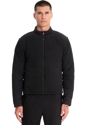 Lifestyle IN504 Men's Zip Convertible Puffer Jacket Black