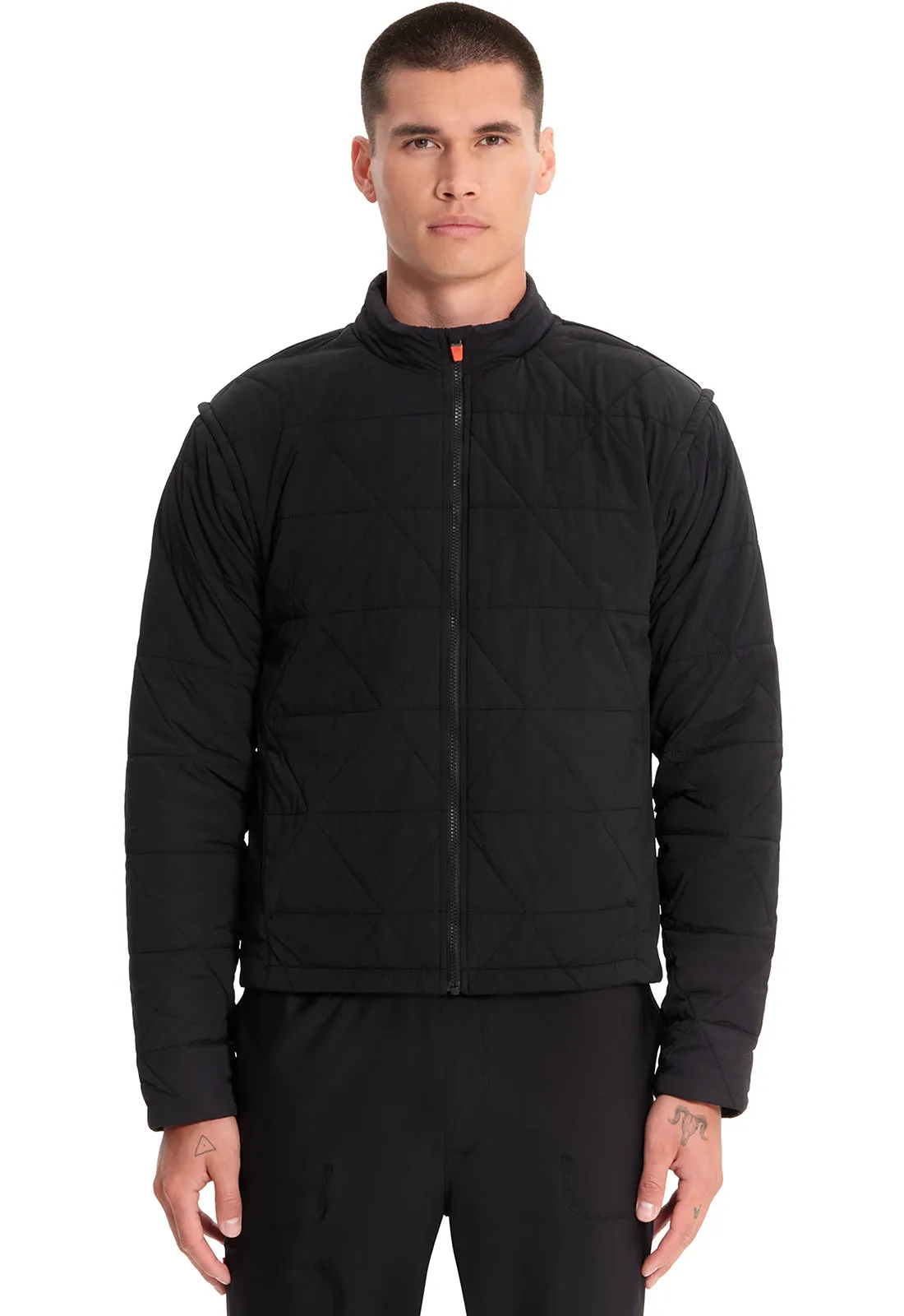Lifestyle IN504 Men's Zip Convertible Puffer Jacket Black