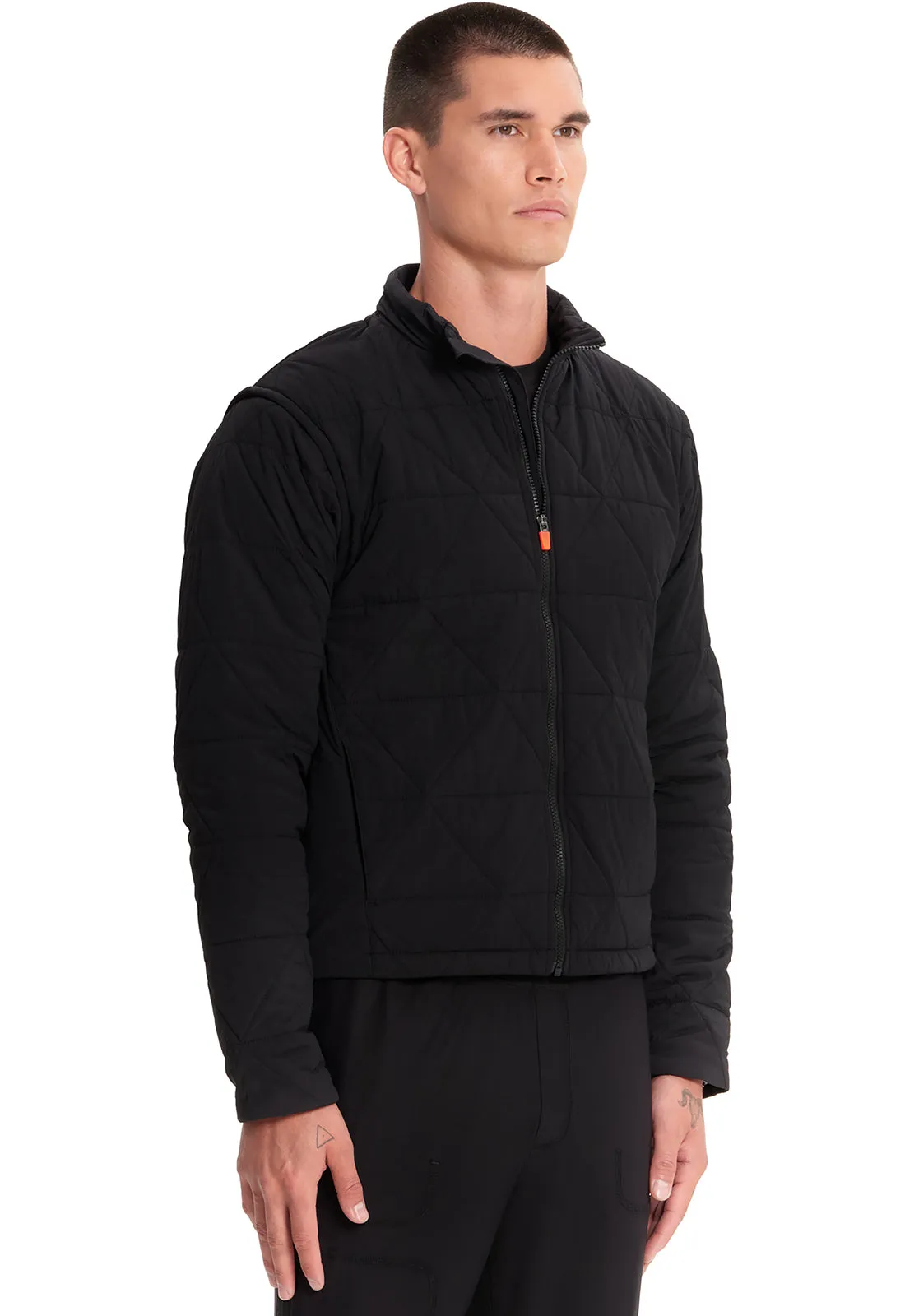 Lifestyle IN504 Men's Zip Convertible Puffer Jacket Black