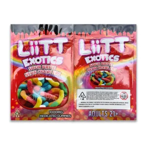Liit Exotics Sour Brite Neon Crawlers Mylar Bag 1000 MG