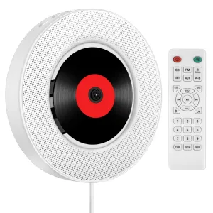Like New/Unboxed- Tenswall Portable Bluetooth CD Player, Wall Mountable Home Audio Boombox w/ Remote Control FM Radio Built-in HiFi Speakers
