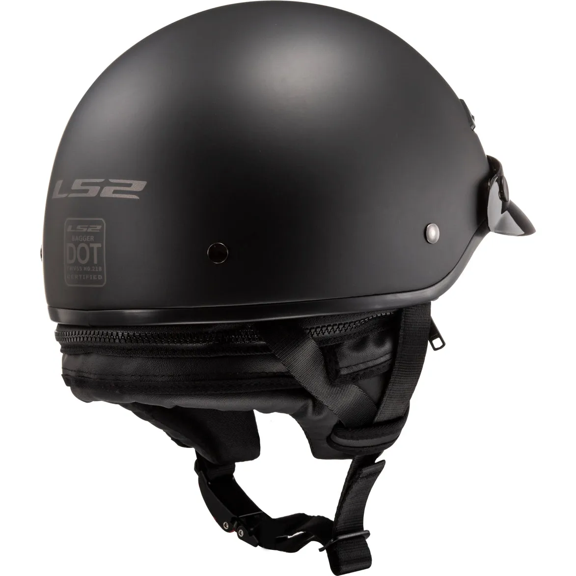 LS2 Helmets Bagger Solid Motorcycle Half Helmet