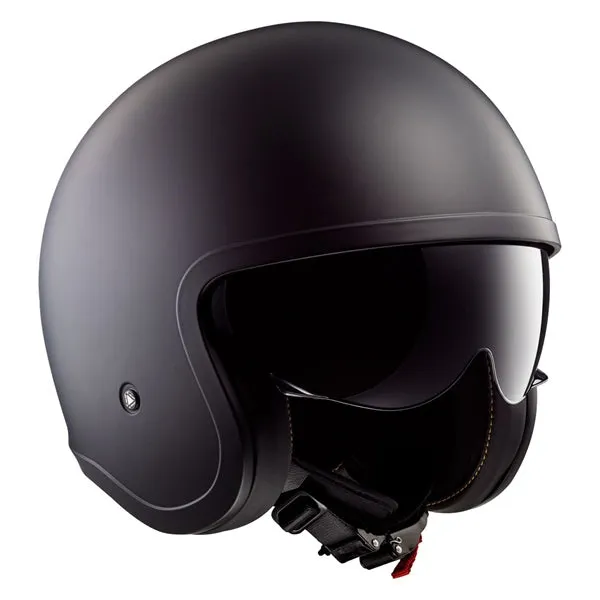 LS2 Spitfire Open-Face Motorcycle Helmet - Solid Matte Black