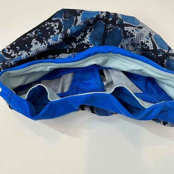 Lululemon Blue Snakeskin Speed Up Shorts Lined Size 2 Running Athletic