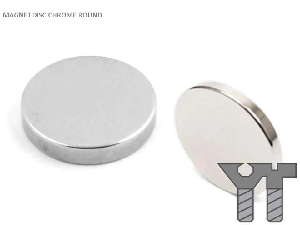 MAGNET DISC CHROME ROUND 19 X 2.5MM