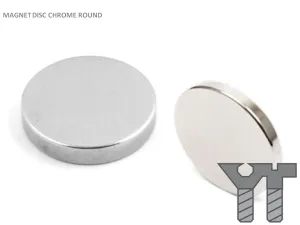 MAGNET DISC CHROME ROUND 19 X 2.5MM