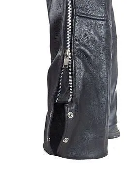 MEN'S MOTORYCLE SLASH POCKET CHAP W/REMOVABLE SNAP OUT LINER VERY SOFT LEATHER