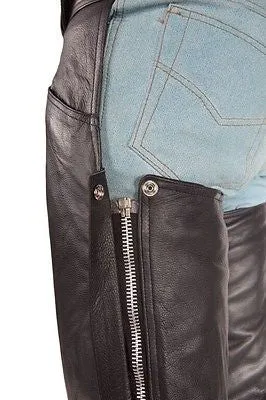 MEN'S MOTORYCLE SLASH POCKET CHAP W/REMOVABLE SNAP OUT LINER VERY SOFT LEATHER