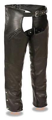 MEN'S MOTORYCLE SLASH POCKET CHAP W/REMOVABLE SNAP OUT LINER VERY SOFT LEATHER