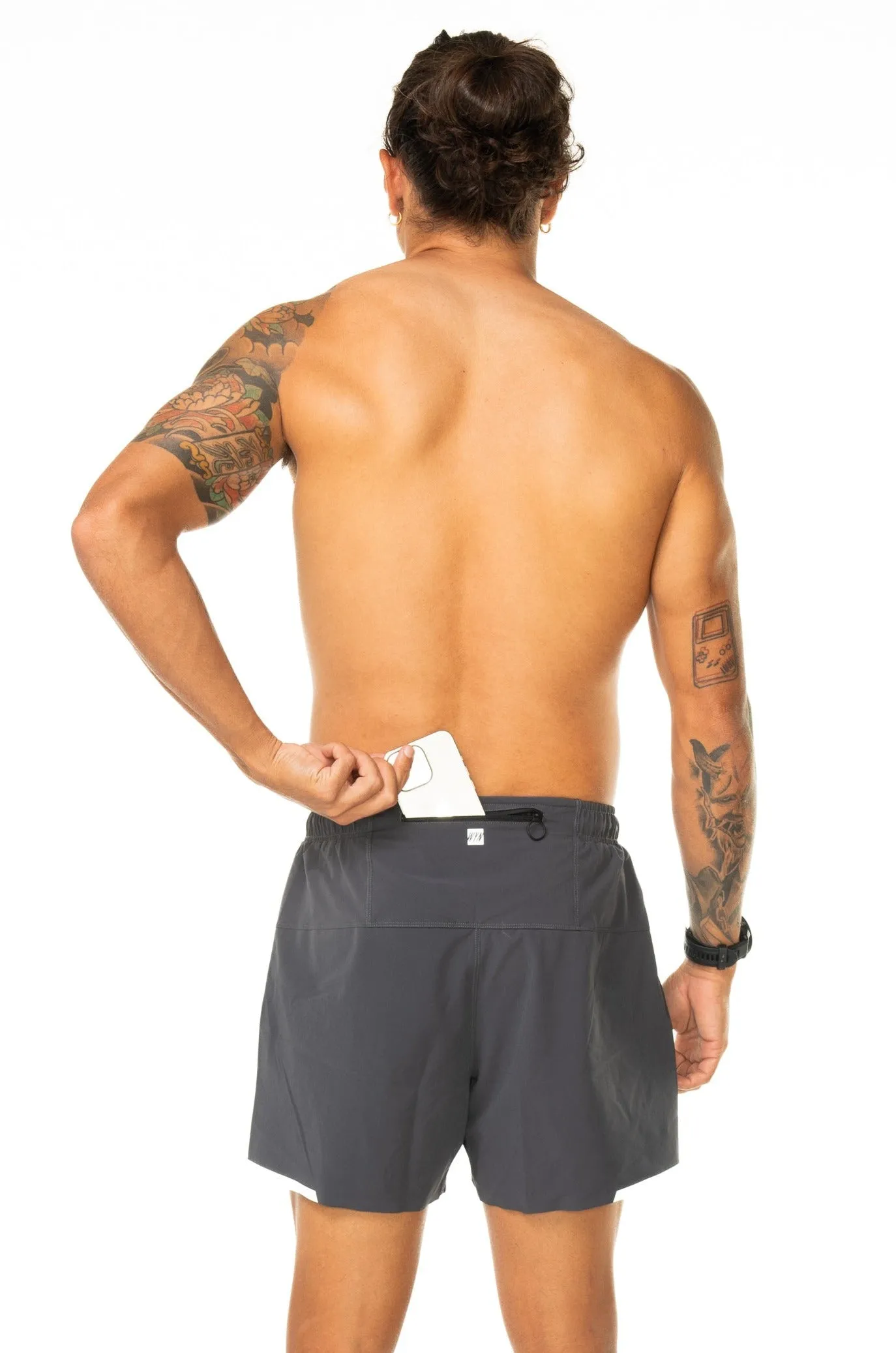 Men's Noosa 2.0 Run Short (5")- Charcoal