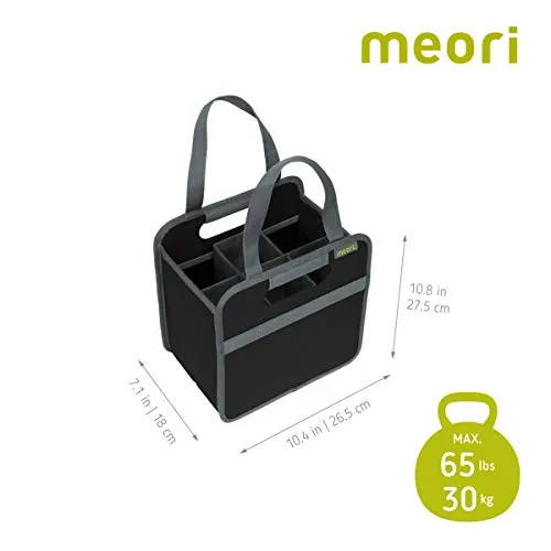 meori 6 Bottle Wine Tote Lava Black Liquor Spirits Enthusiast Tastings Grocery Shopping Glass Dividers Travel Hostess Gift (A100432)