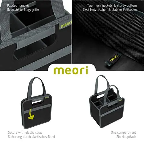 meori 6 Bottle Wine Tote Lava Black Liquor Spirits Enthusiast Tastings Grocery Shopping Glass Dividers Travel Hostess Gift (A100432)