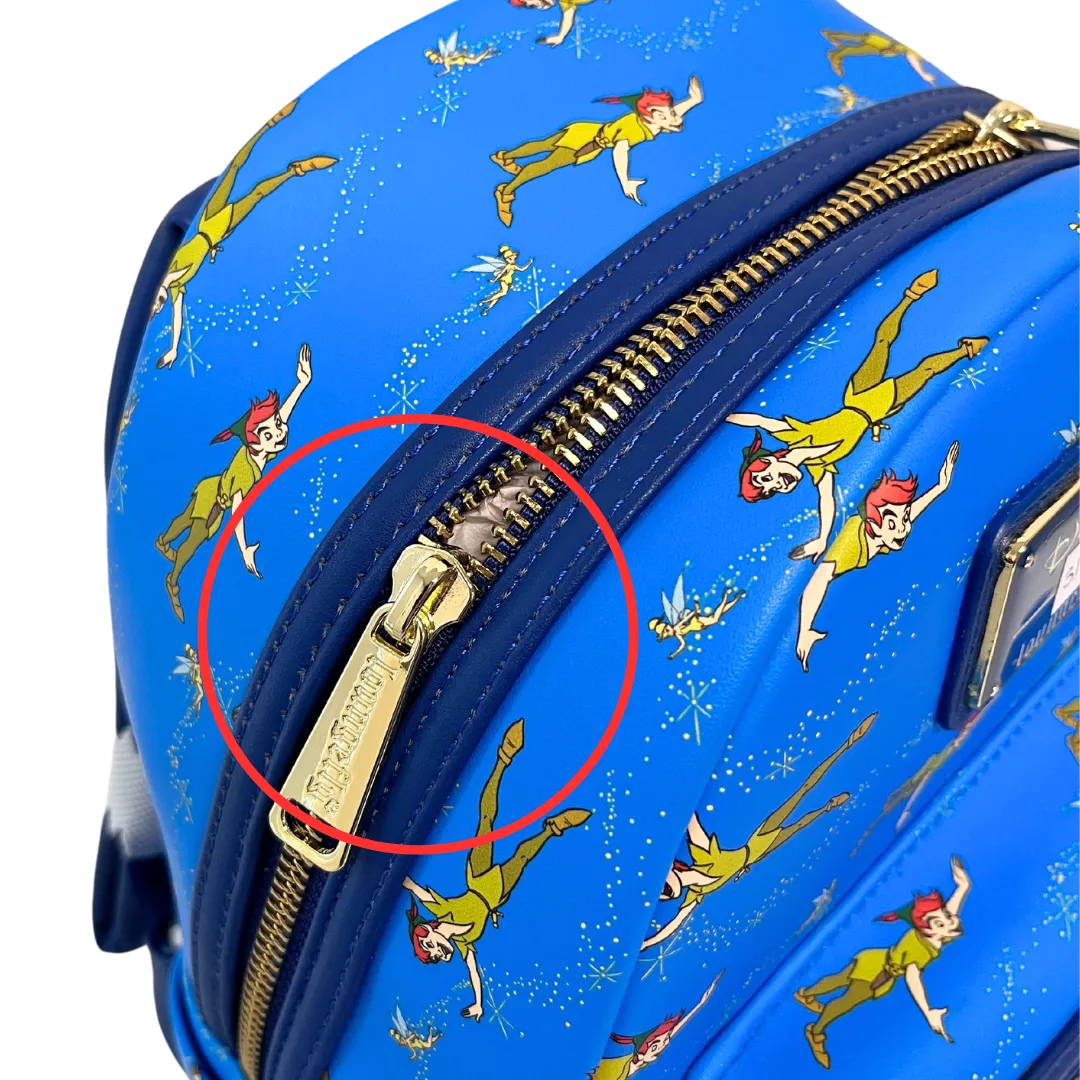 Modern Pinup Exclusive Loungefly Disney Peter Pan and Tinkerbell AOP Mini Backpack DEFECTIVE #317