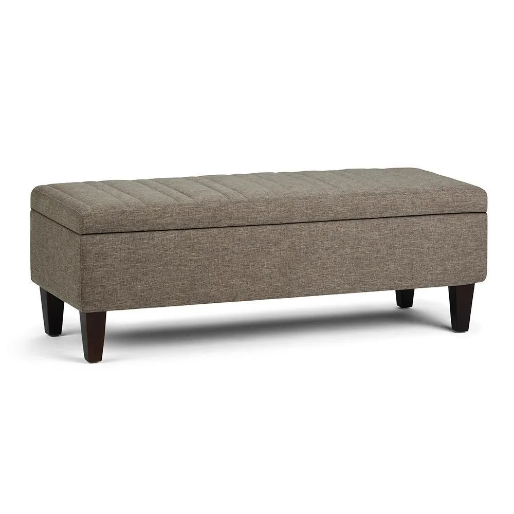 Monroe Storage Ottoman in Linen