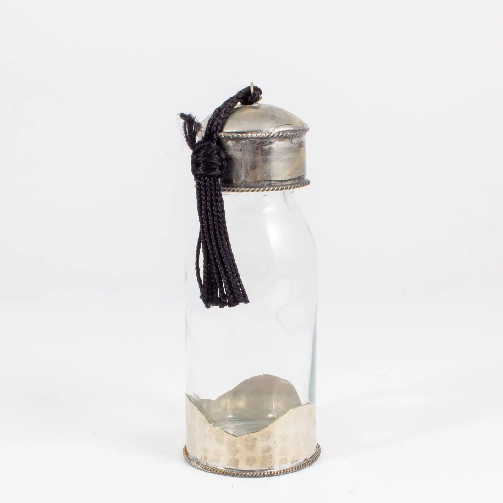 Moroccan Glass Travel Bottle with Tassel | Small