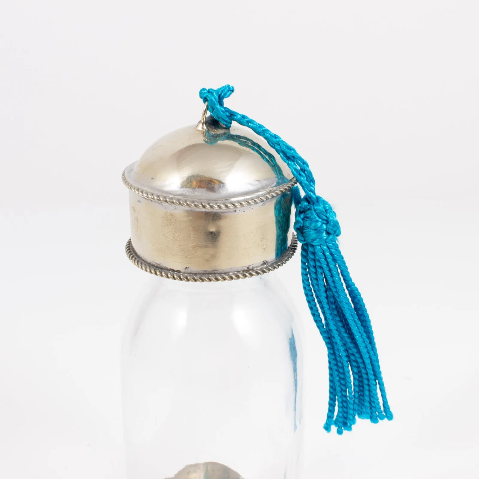 Moroccan Glass Travel Bottle with Tassel | Small
