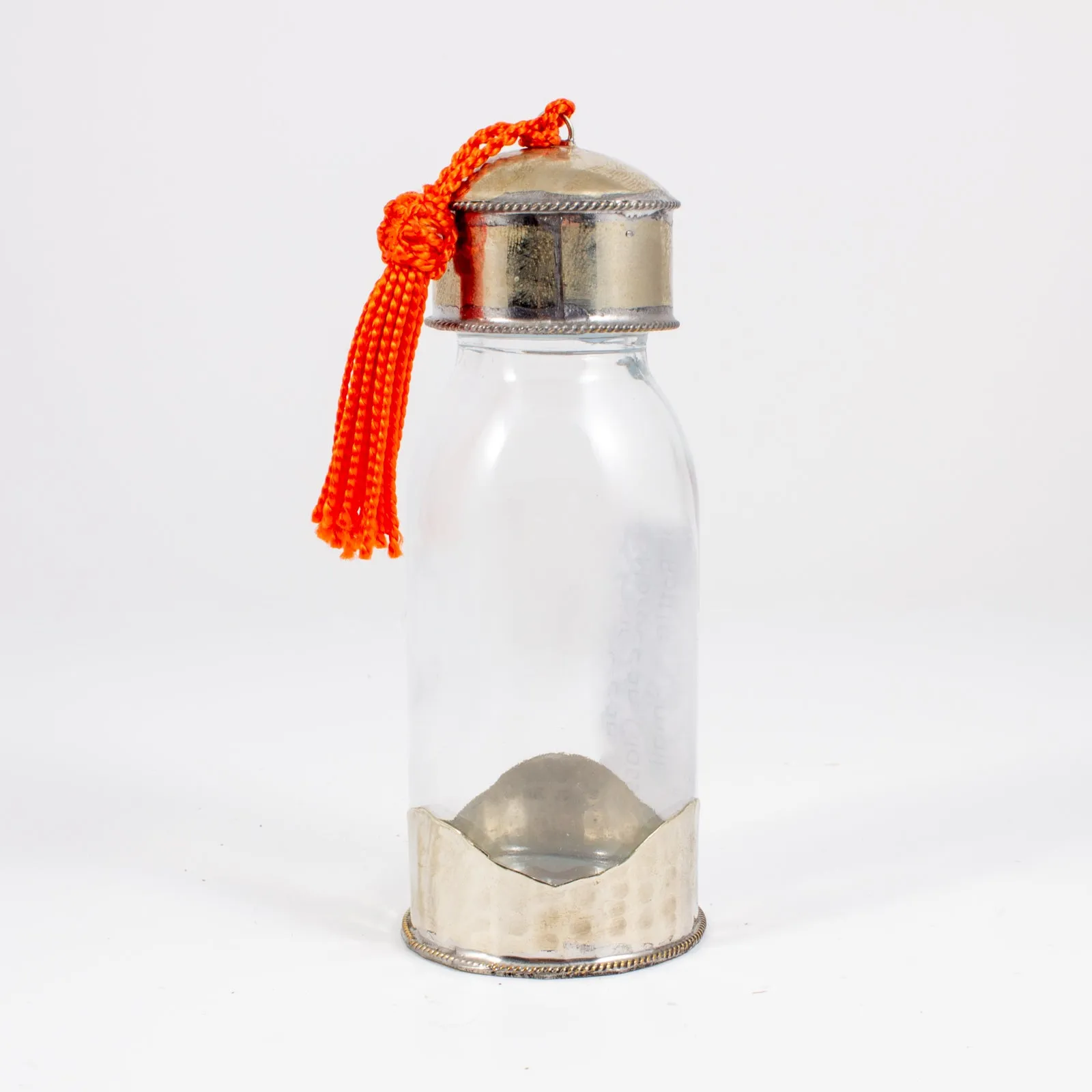 Moroccan Glass Travel Bottle with Tassel | Small