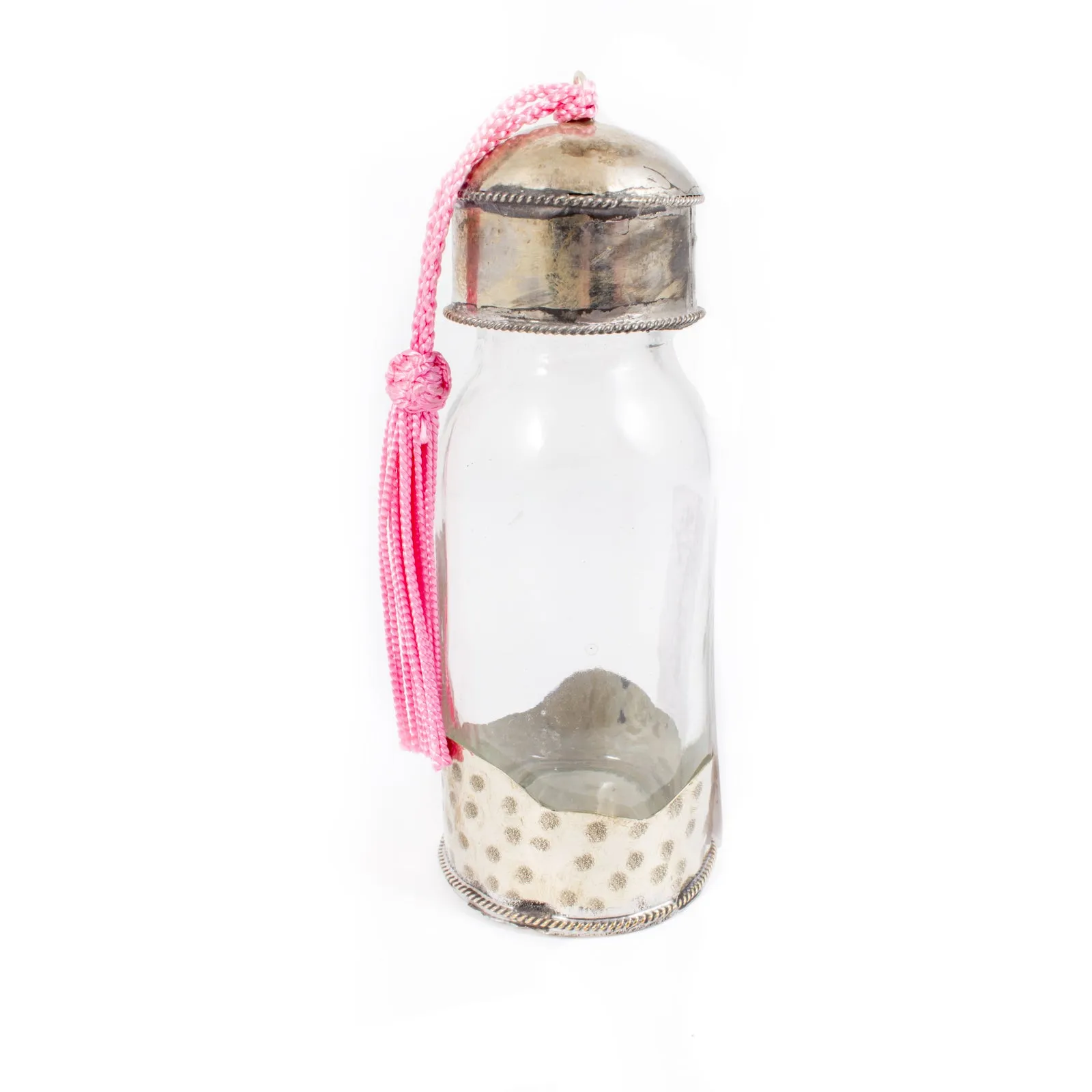 Moroccan Glass Travel Bottle with Tassel | Small