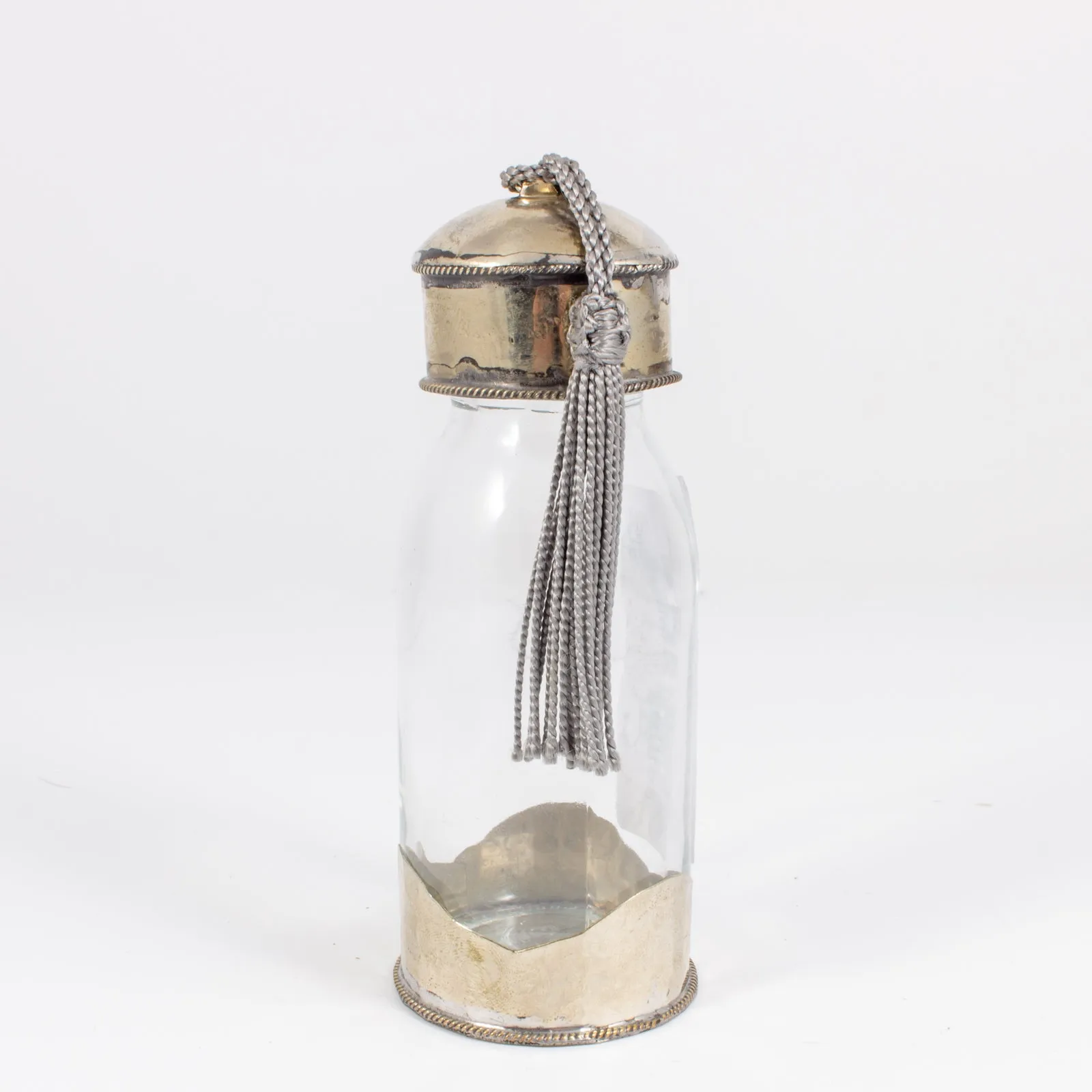 Moroccan Glass Travel Bottle with Tassel | Small