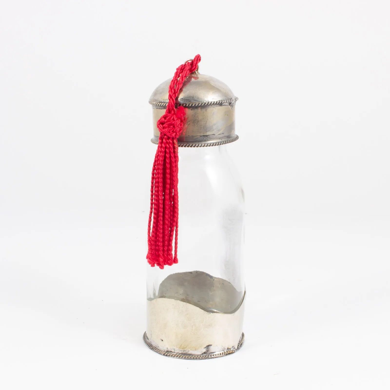Moroccan Glass Travel Bottle with Tassel | Small