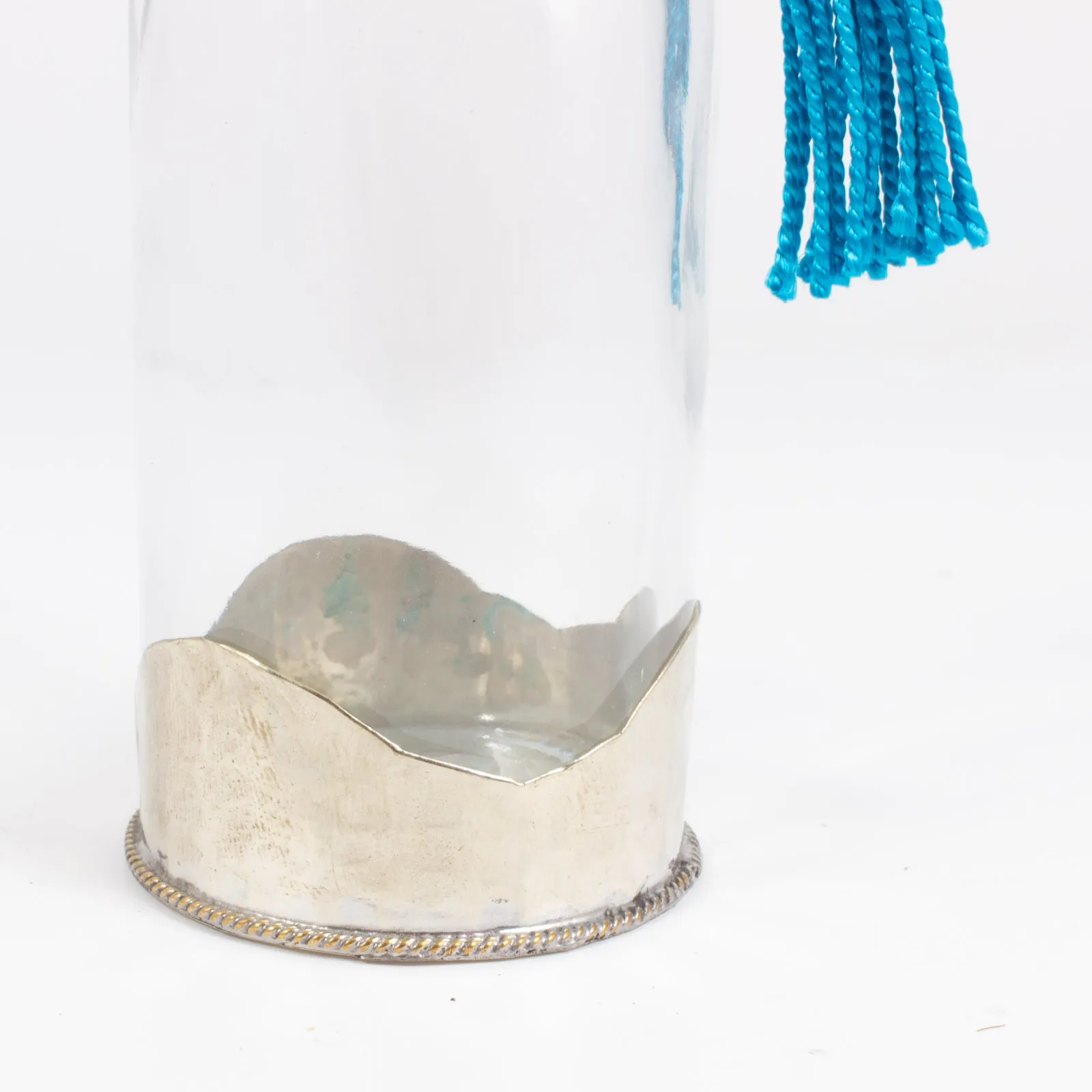 Moroccan Glass Travel Bottle with Tassel | Small