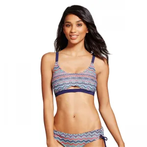 Mossimo Women's Cross Back Bralette Bikini Swim Top Blue XL