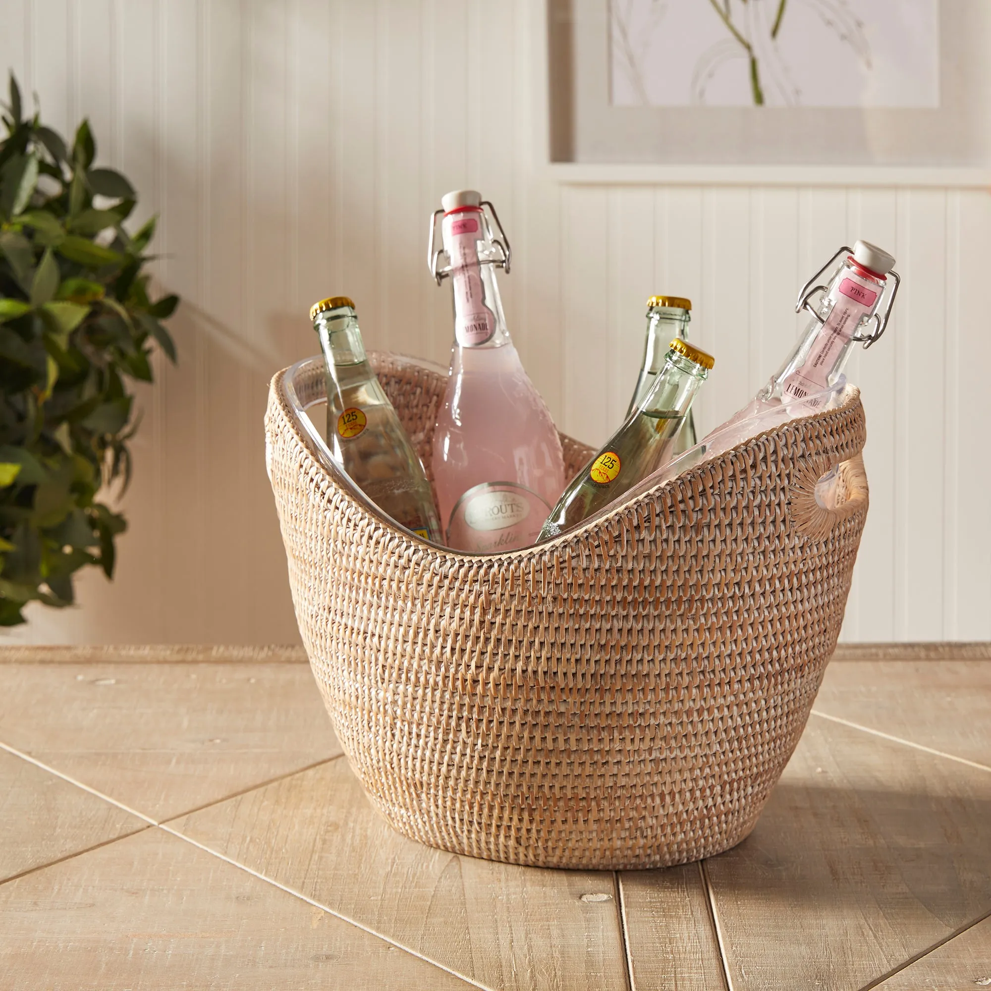 NAPA Home & Garden, BURMA RATTAN BEVERAGE TUB LARGE,NTN257WH