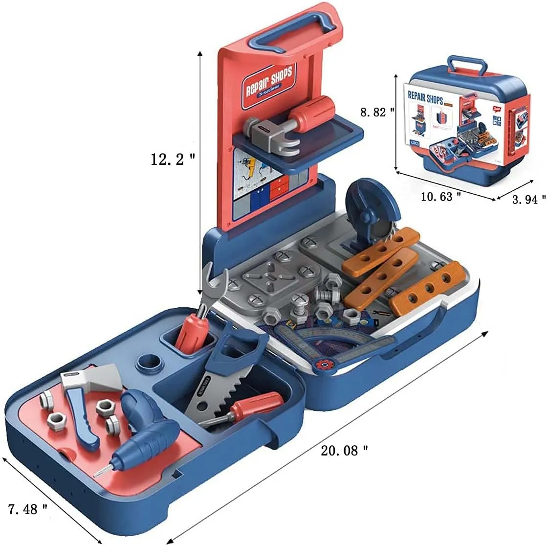 NEW 2CJOY 3 in 1 Tool Bench Set 43 PCS Kids Tool Set Toddler Tool Bench Workshop for Boys Girls