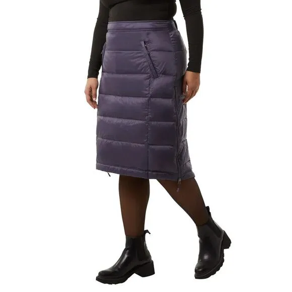 New Aventure Women's Quilted Side Zippers Winter Down Midi Skirt