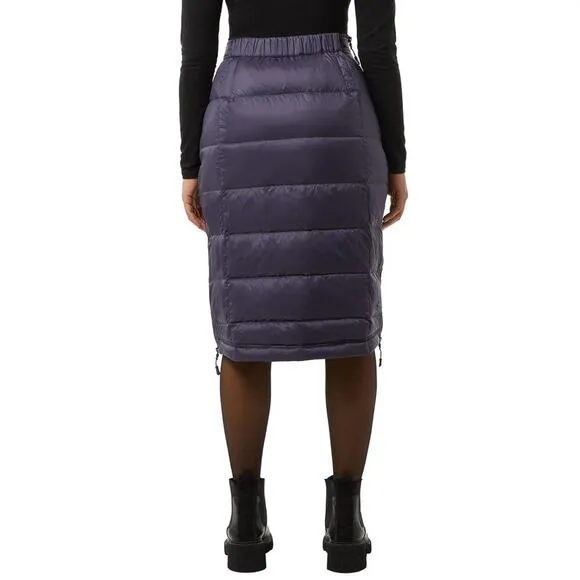 New Aventure Women's Quilted Side Zippers Winter Down Midi Skirt