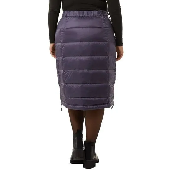New Aventure Women's Quilted Side Zippers Winter Down Midi Skirt