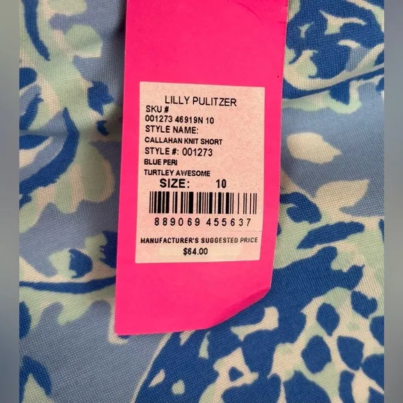 NEW LILLY PULITZER Preppy Callahan Knit shorts Blue Peri Turtley Awesome 10 1056