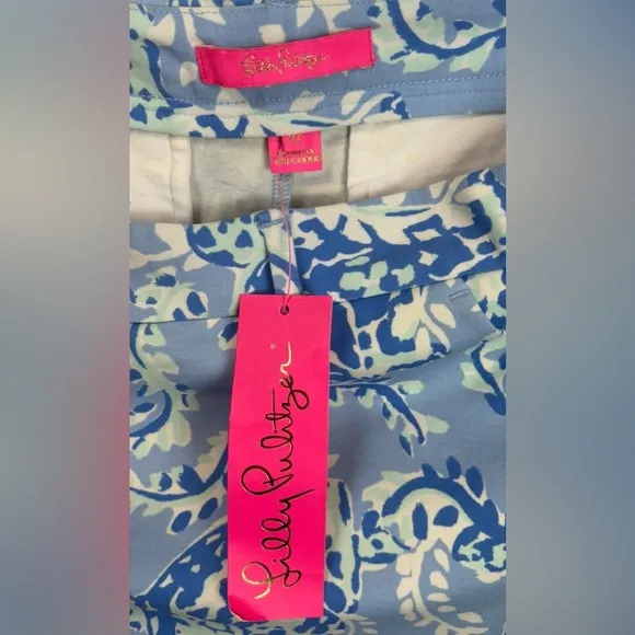 NEW LILLY PULITZER Preppy Callahan Knit shorts Blue Peri Turtley Awesome 10 1056