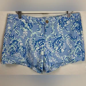 NEW LILLY PULITZER Preppy Callahan Knit shorts Blue Peri Turtley Awesome 10 1056