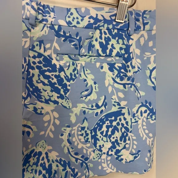 NEW LILLY PULITZER Preppy Callahan Knit shorts Blue Peri Turtley Awesome 10 1056