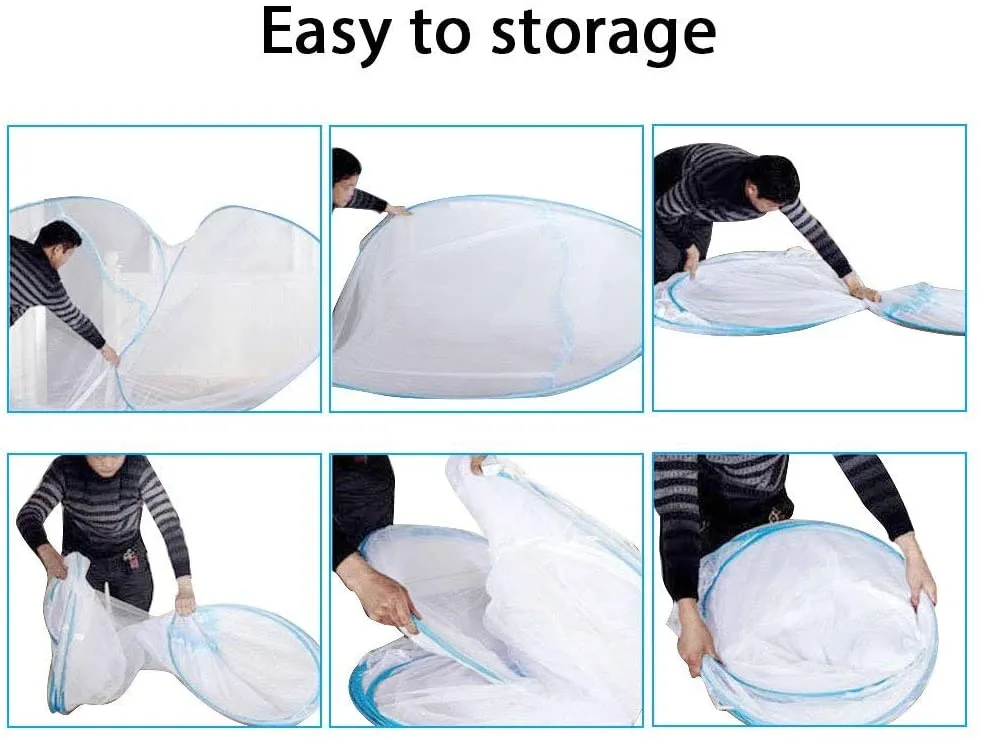 New Luukan Portable Pop Up Mosquito Net for Bed Travel Fording with Bottom for Adult Bed, Canopy Trip Insect Fly Screen,Bedroom Mosquito Netting (White, 190cm(L) 120cm(W) 140cm(H)) Retails $60 