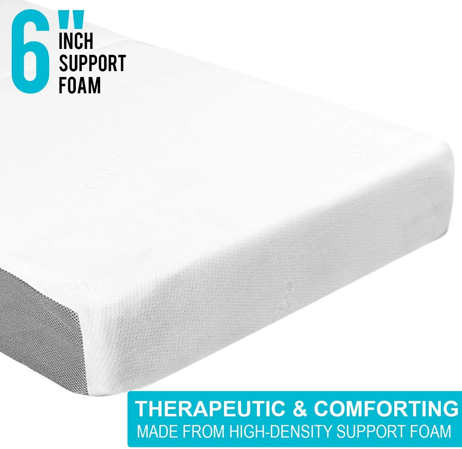 New SAMAY 6 Inch Tri Folding Mattress with Washable Cover - Includes Waterproof Mattress Liner! Retails $230 