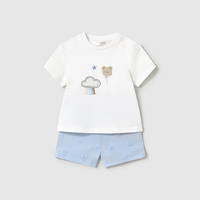 NEW SS25 Mayoral Baby Boys Shorts Set 1609 White/Blue