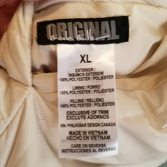 Nicole Miller Original Reversible Faux Fur and Quilted Vest Ivory White Size XL