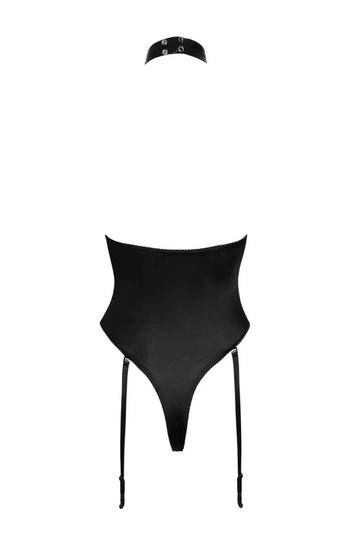 Open cup vinyl X fishnet bodysuit - Third Date