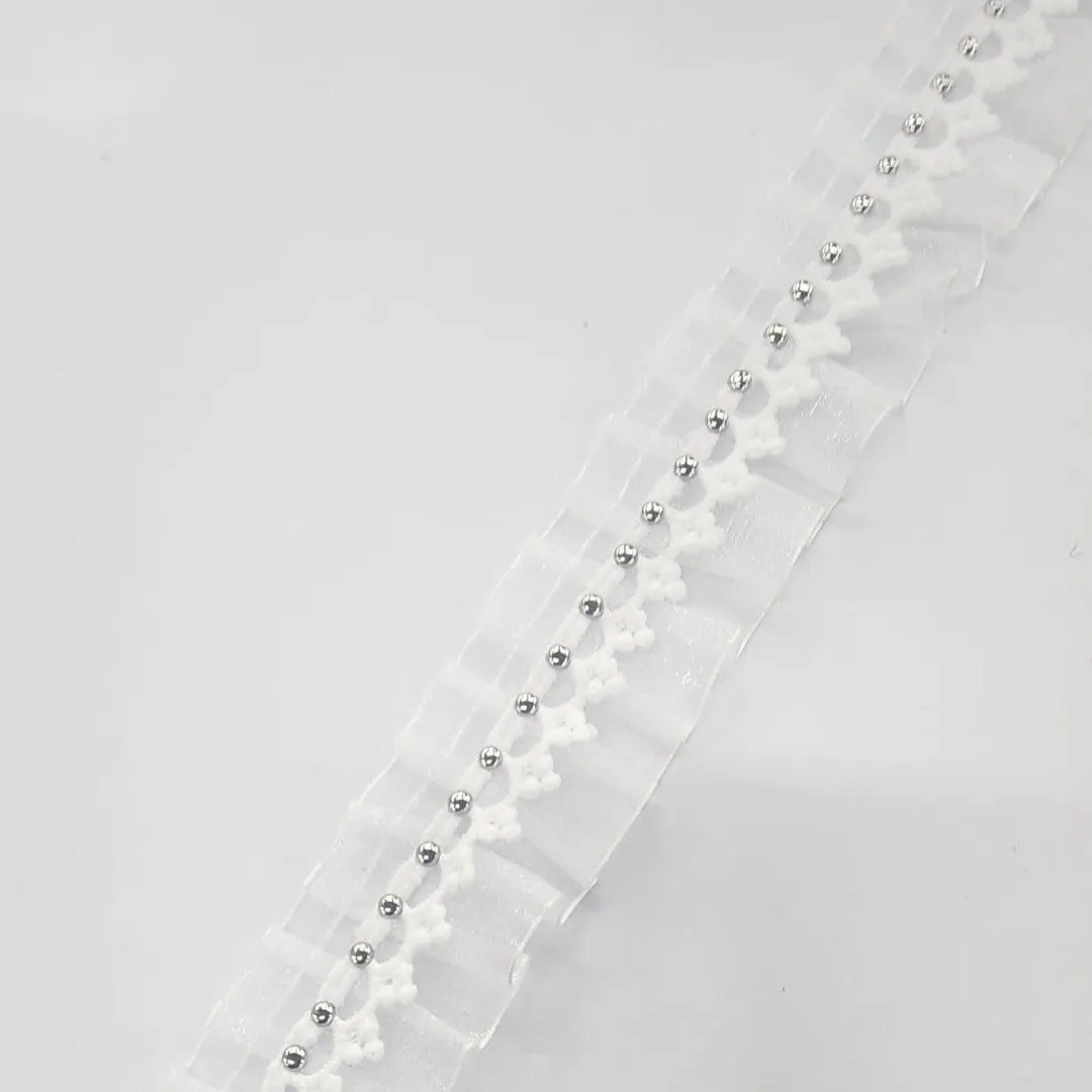 Organza Frill Pearl Trimming 5019-8