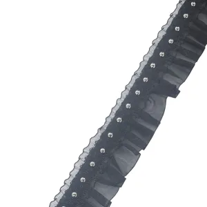 Organza Frill Trimming Black