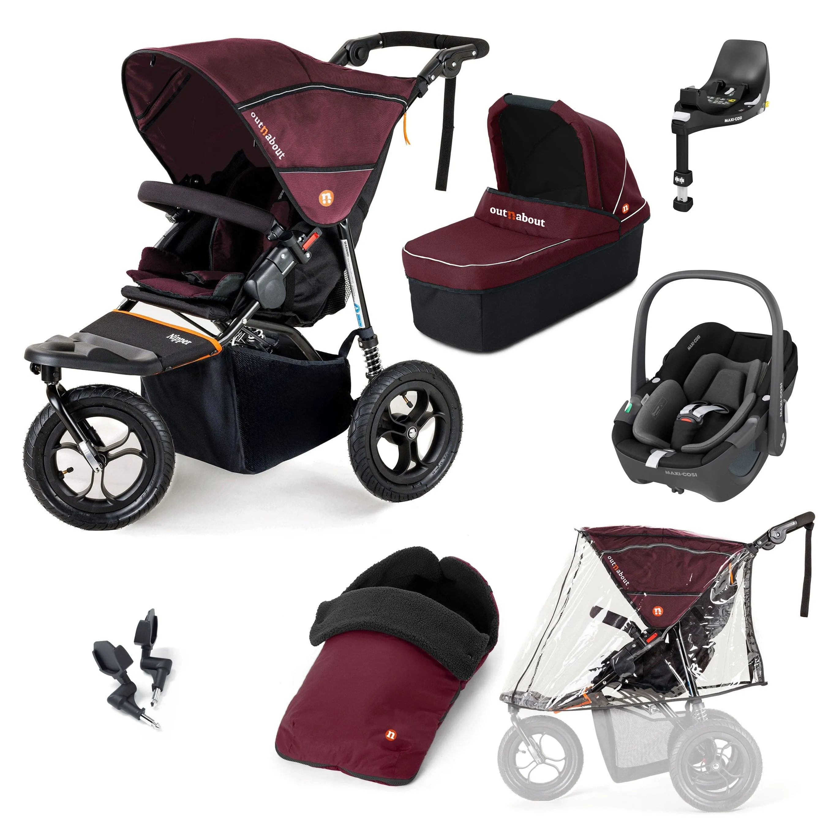 Out n About Nipper Single Maxi-Cosi Essential Kit in Brambleberry Red